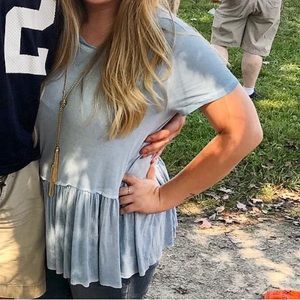 Target Mossimo Acid Washed Peplum Tee